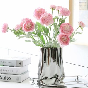 Flores Artificiales Flocadas, Loto <span class=keywords><strong>de</strong></span> 3 Cabezas, Decoración para el Hogar, Sala <span class=keywords><strong>de</strong></span> Estar, Adorno para Bodas, Satén <span class=keywords><strong>de</strong></span> Seda, Decoración Comercial para Fiestas - Product Image 4