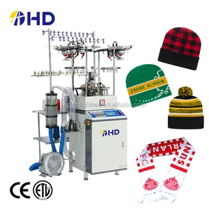 High speed fully color jacquard auto hat maker machine for knitting beanie cap