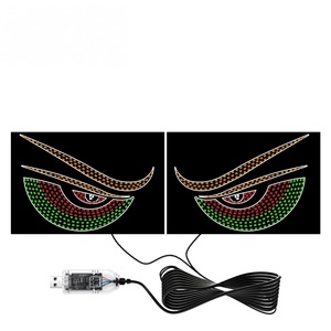 Nueva Pantalla LED Flexible para Ventanas, Resistente al Agua IP67, Luces Decorativas para Autos con Diseño de Ojo de Diablo, Accesorios Universales de 12V 5W - Product Image 4