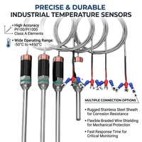 Sonda térmica pequeña de microprobes para uso industrial, material 304 316, tipo RTD K Pt100, sensor de temperatura.