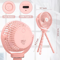 Ventilateur Électrique Poulpe Pulvérisateur Rechargeable Portable Voyage Bébé Mini Ventilateur par Trépied Flexible De Poche Suspendu Bébé Poussette Ventilateur