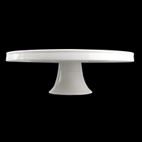 Support à gâteau rond en céramique blanche avec support, écologique, réutilisable pour les fêtes, les mariages et les anniversaires, support stable