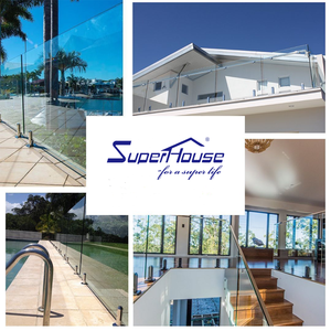 Balustrade <span class=keywords><strong>de</strong></span> balcon en <span class=keywords><strong>verre</strong></span> sans cadre écologique en aluminium <span class=keywords><strong>de</strong></span> qualité supérieure Superhouse, garde-corps <span class=keywords><strong>de</strong></span> <span class=keywords><strong>piscine</strong></span> pour maisons - Product Image 6
