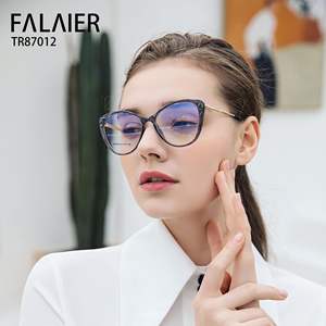Monturas de Gafas Cat Eye FalaiEr Tr87012 con Protección Anti Luz Azul para Mujer, Montura Completa, Lentes AC, Estilo Europeo - Product Image 1