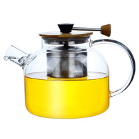 Bouilloire en verre résistante à la chaleur de 1,8 L (60 oz) avec infuseur en acier inoxydable, idéale pour le thé glacé, compatible avec les plaques de cuisson