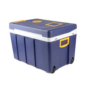 Boîte de refroidissement de 50 litres, refroidit et réchauffe, boîte de refroidissement thermoélectrique, mini réfrigérateur de 12 volts et 230 volts pour voiture camping barbecue