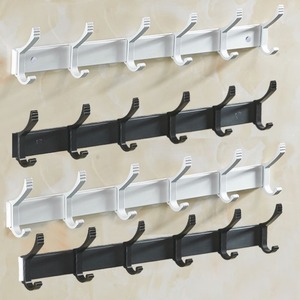 Royal Stan Aluminum Alloy <b>Hooks</b> 5 <b>Hooks</b> Black Adhesive Wall Mount For Kitchen Bathroom Coat Hat Door Use - Product Image 5