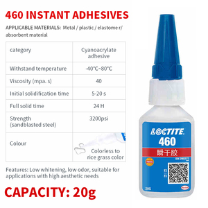 Venta al por Mayor de Superpegamento <span class=keywords><strong>Loctite</strong></span> 401 403 406 460 495 496 Adhesivo Instantáneo de Cianoacrilato de Etilo <span class=keywords><strong>para</strong></span> Metal, Goma, Plástico, Cerámica y <span class=keywords><strong>Madera</strong></span> - Product Image 5