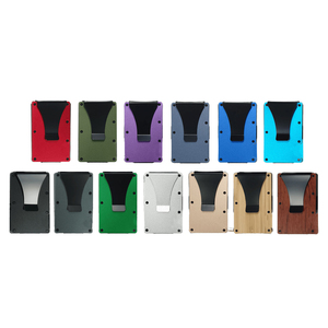 Porte-cartes en métal fin et léger, capacité de 20 cartes, 8 emplacements pour logo personnalisé homme, portefeuille minimaliste en alliage d'aluminium avec blocage RFID - Product Image 1
