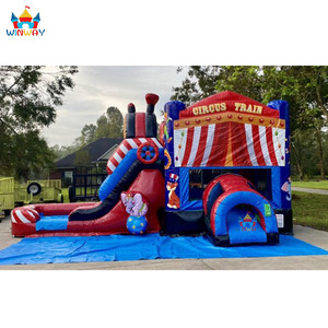 Alquiler de Casa de Brinco con Temática de Circo, Material de PVC, Fácil de Instalar, Capacidad para 5-10 Personas, Combinación de Parque Infantil y Tren para Diversión - Product Image 3