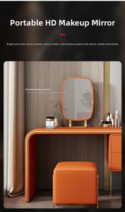 Tối Giản Phòng Ngủ Trang Điểm Vanity Tích Hợp Lưu Trữ Tủ Ý Sang Trọng Slate Bàn Trang Điểm Da Loại Cho Phòng Ngủ - Product Image 4