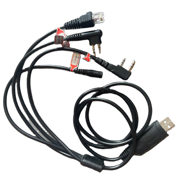 USB Multi-Function Walkie-Talkie Programming Cable Compatible with Motorola Hytera TYT Kenwood Kirisun Baofeng Etc. 4-in-1Cable