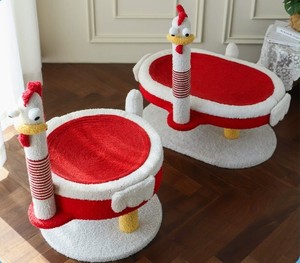 Árbol rascador para gatos Derder con forma de gallina, nido para gatos, plataforma de salto para gatos, poste rascador para gatos, estructura para gatos con cuerda de cáñamo integrada. - Product Image 2