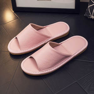 Sandales tendance en cuir de vachette véritable, confortables pour la maison, semelle souple, été, couple, hommes et femmes - Product Image 4