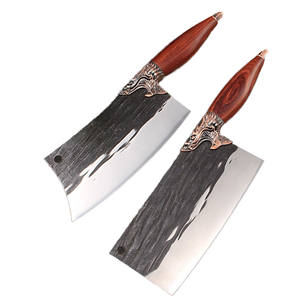 Ensemble de couteaux de cuisine trois pièces en acier forgé 5CR15 Couteau de chef à double usage pour femme en bois de santal rouge rétro avec manche en bois de <span class=keywords><strong>boucher</strong></span> - Product Image 6