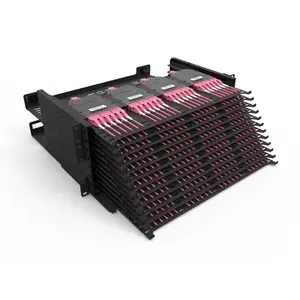 Personalización 576 puertos Ultra Densidad Mpo Panel de conexión de fibra óptica Montado en Rack modular