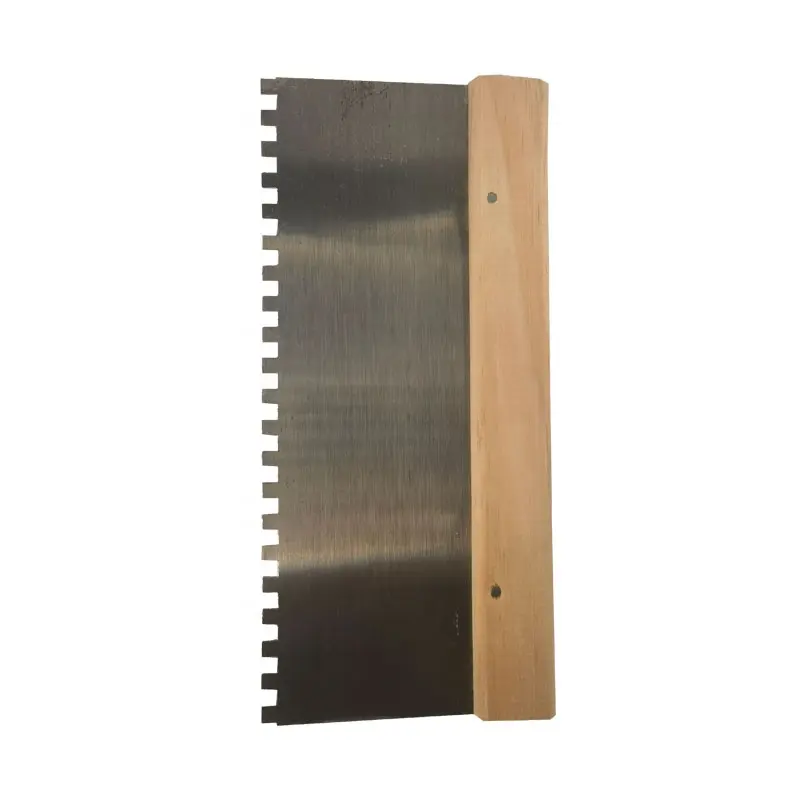 20cm square notch trowel for tile square trowel standard Putty knife spatula scraper with wood handle Flooring Trowel scraper