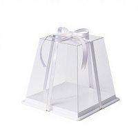 Boîte à gâteau transparente en plastique, haute et de forme irrégulière, pour pâtisserie occidentale