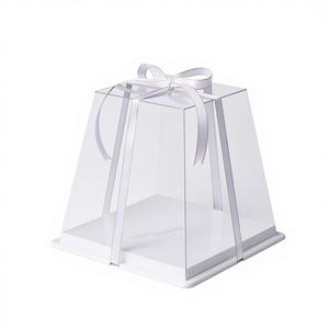 Boîte à gâteau transparente en plastique, haute et de forme irrégulière, pour pâtisserie occidentale - Product Image 6
