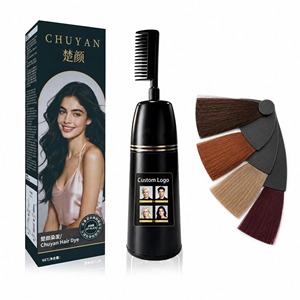 Fácil de Usar para Todo Tipo de Cabello, Coloración en Crema con Esencia Natural Negro Intenso, con Aplicador de Peine, Logotipo Personalizado, Larga Duración - Product Image 1