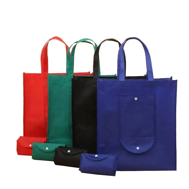 Umwelt freundliche Großhandel wieder verwendbare Recycling-Vlies-Einkaufstasche Benutzer definiertes Logo Vliesstoff Faltbare Einkaufstasche mit Tasche
