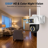 Dual Lens 6MP draadloze beveiligingscamera Pan Tilt CCTV-monitor IP66 Nachtzicht Tweerichtingsaudio