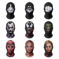 Masque facial intégral respirant imprimé en 3D, réaliste, en maille visuelle, pour Halloween, fête, horreur, cosplay, cagoule, masques de visage