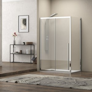 Kamalu KEL4000 90x120 cabina doccia scorrevole da 8mm in vetro anticalcare e 10mm in acciaio inox pieghevole altezza 200H - Product Image 2