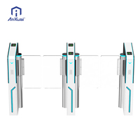 Portillon tournant rapide en acier inoxydable 304 avec reconnaissance faciale, code QR et carte RFID pour immeubles de bureaux et halls de métro