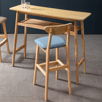 Tabouret de bar en bois massif de style nordique pour cuisine, bar et salle à manger avec siège rembourré