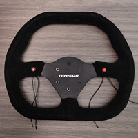 Volante de Carreras de 350 mm Tipo D, de Gamuza Plana, Compatible con PC, para Autos Deportivos, Simulador de Carreras con Cable para Smart TV