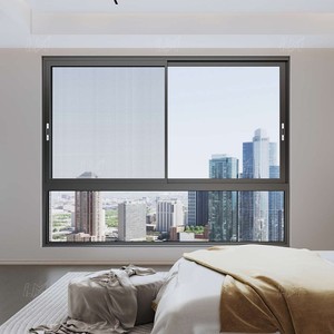 Fenêtre coulissante en aluminium à trois rails avec moustiquaire, fenêtre écoénergétique résistante aux intempéries pour les maisons - Product Image 6
