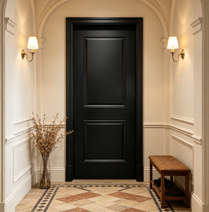 Puerta de entrada exterior moderna de acero con dos paneles empotrados, resistente al agua y al fuego, para el hogar, venta al por mayor de fábrica. - Product Image 3