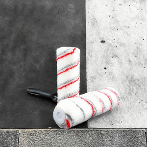 Rouleau de peinture <span class=keywords><strong>TOPMAN</strong></span> 9 pouces à poils moyens, à libération rapide, couverture complète rapide, en polyester acrylique, rayures blanches, rouges et grises, pour bricolage - Product Image 2