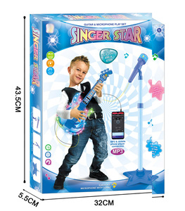 Jouet d'instruments musicaux en silicone, combinaison musicale, Microphone, jeu avec <span class=keywords><strong>guitare</strong></span> multifonction, ensemble MP3 pour enfants - Product Image 2