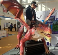 Gerçek boyut robotik Dino VR simülatörü uzaktan kumanda Animatronic dinozor