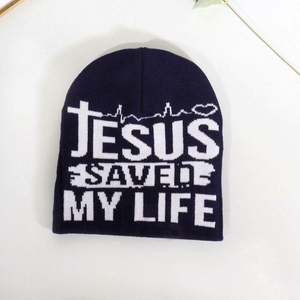 Bonnes affaires : Bonnets d'hiver unisexes tendance, tricotés jacquard avec motif Jésus, logo personnalisé, respirants, imperméables, pour le voyage, 100% - Product Image 5