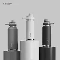 Xingcai bouteille d'eau de Sport à large bouche sans Bpa, Logo personnalisé avec couvercle de poignée, bouteille à vide en acier inoxydable à Double paroi