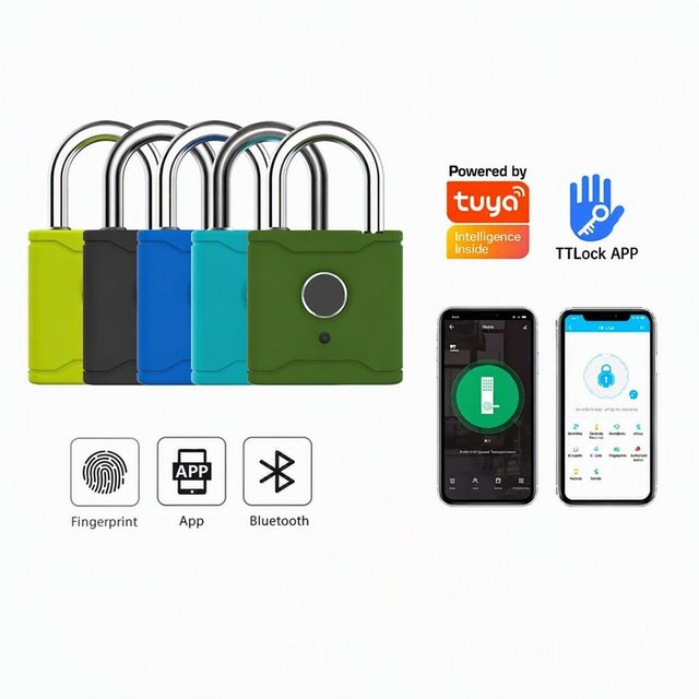 Tuya Smart Fingerprint Padlock for APP Remote Unlock Cloud IP65 Waterproof Aluminium Alloy Electronic Anti-Theft Smart