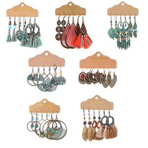 Bohemian <b>Drop</b> Earrings Alloy Tassel Women's Party Jewelry Fashion Statement Earrings - Product Image 5