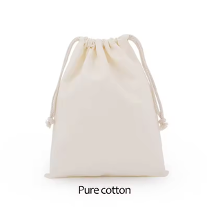 Bolsa de compras con cordón de algodón orgánico natural, promoción de venta caliente para la protección del medio ambiente, con logo. - Product Image 4