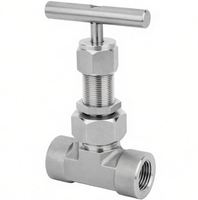 Vanne à aiguille à filetage interne en acier inoxydable SS304, à passage direct, avec tige anti-éclatement et commande à poignée en T, pour gaz, huile et eau, de type OEM usine