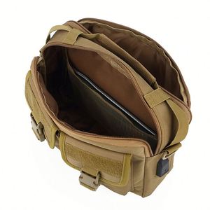 Cross-border New Camouflage Nylon <b>Waterproof</b> Breathable Shoulder Bag Men's Outdoor Tactical Crossbody <b>Backpack</b> Three-way USB - Product Image 4