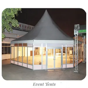 Tenda del baldacchino della parete di vetro laterale della tenda del Gazebo del partito del tessuto del PVC all'aperto di personalizzazione di alluminio per i matrimoni
