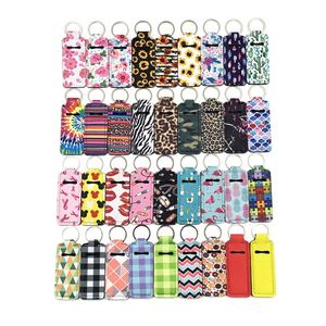 Portabálsamo labial de neopreno con llavero, funda para bálsamo labial con correa de muñeca, anillo metálico, bolsa ligera reutilizable para uso diario - Product Image 2