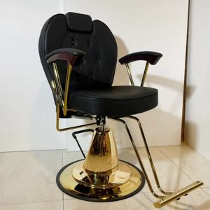 Chaise de coiffure moderne rose et or de haute qualité pour salon de coiffure, équipement de salon de barbier 2025 S - Product Image 4