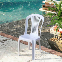 Chaise de jardin moderne blanche légère, confortable et empilable, en PP imperméable, idéale pour la cour, l'hôtel et le parc