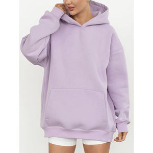Sweat à capuche surdimensionné pastel pour femmes doux rose lavande pull sweat chaud épais polaire personnalisable sweats à capuche décontractés - Product Image 2
