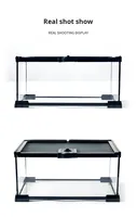 Terrarium en verre pour reptiles, vivarium, boîte d'élevage avec verre ultra-transparent pour crabe ermite, gecko, lézard, serpent, tortue