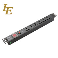 PDU à commutation universelle de 19 pouces, support d'installation horizontal de 4 à 8 voies, prise électrique en alliage d'aluminium